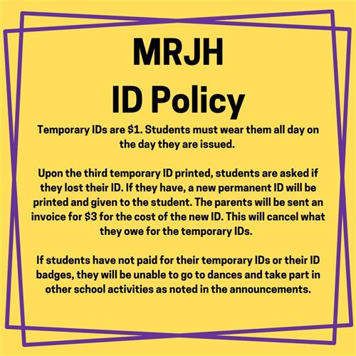 Temporary IDs are $1. Students must wear them all day on the day they are issued.   Upon the third temporary ID printed, stud
